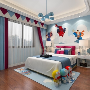 现代儿童房3D模型下载